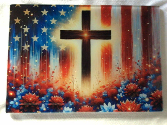 Red, White, and Blue Glass Cutting Board